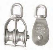 AISI 316 Rope Pulleys Double Sheave Swivel eye 25mm