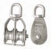 AISI 316 Rope Pulleys Double Sheave Swivel eye 32mm