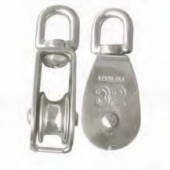 AISI 316 Rope Pulleys Single Sheave Swivel eye 25mm